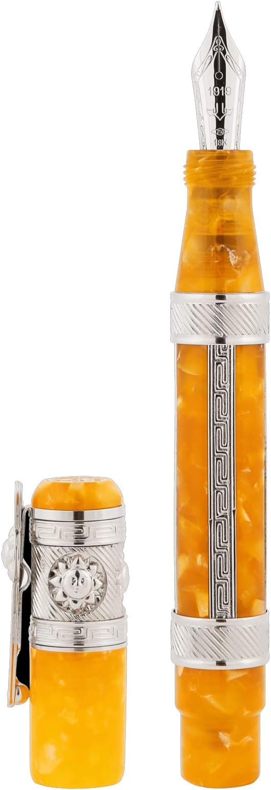 Ancora Limited Edition Mediterranean Yellow 18K Gold Nib Fountain Pen Cartridge Converter Filler. Only 88 pieces were exclusively Hand Made in Italy Since 1919. Each pen is numbered and comes with a Gift Box.