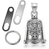Jvuouxy Guardian Angel Motorcycle Bell Good Luck Keychain & Drive Safe Pendant Accessories for Men Women Riding Safety