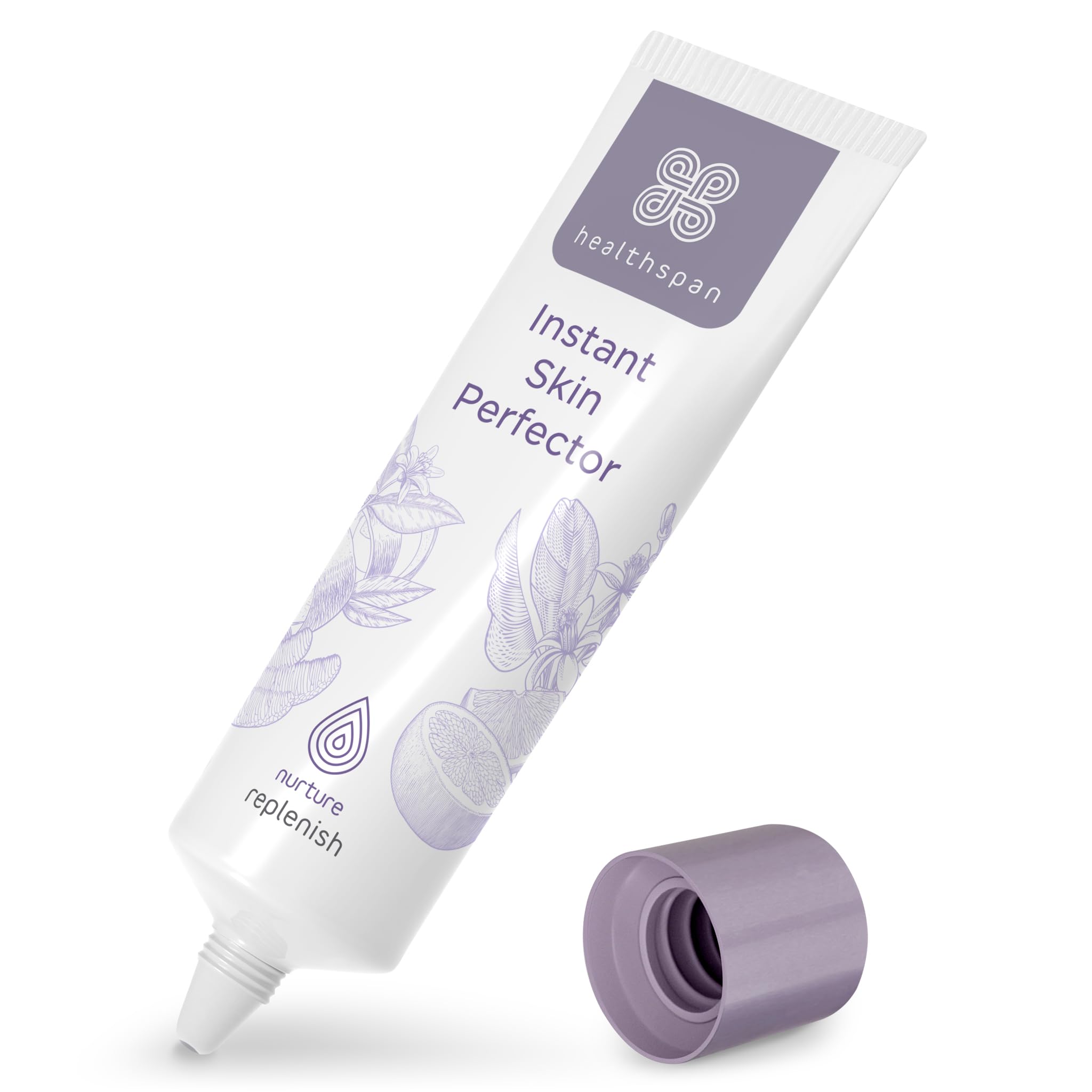 Healthspan Replenish Instant Skin Perfector (30ml) | Blurs the appearance of skin imperfections | Phytoestrogens for antioxidant protection | With natural grapefruit, lemongrass & sweet orange oils