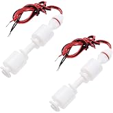 FOCMKEAS 2 Pcs Polypropylene Float Switch, M10, 115 Mm, White | Double Ball Design, Water Level Sensor, Liquid Level Controller Switch, for Smart Toilet Solar Tank Pool Pump