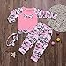 Happy Town Baby Boys Girls Family Clothes Long Sleeve Camouflage Leopard Top and Pants Outfits Set Autumn Clothing (Pink, 12-18 Months)