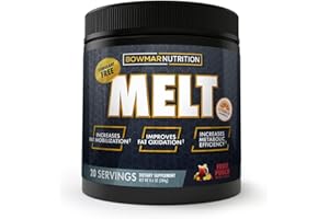 BOWMAR NUTRITION Melt - Appetite Suppressant Fat Burner Powder with L-Carnitine, Vitamins and Minerals - Improves Metabolic Health, Increases Fat Mobilization. (Fruit Punch | Tub | STIM Free)