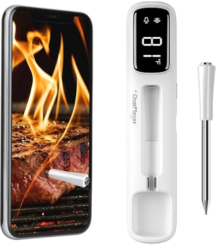 Thermomètre à Viande Sans Fil Bluetooth AIRMSEN - Sonde Inox 304, Portée 150 M, Autonomie 72h, écran LCD - 13