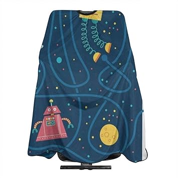 Amazon Com Space Cartoon Robot Salon Hair Cutting Cape Cloth
