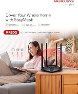 MERCUSYS MR30G AC1200 Dual Band Gigabit WiFi Router Gaming Xbox PS4 PC view 3