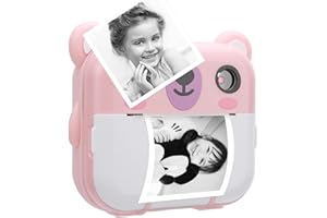 Sanpyl Kids Camera Instant Print, 1080P HD, Christmas Birthday Gifts for 3-9 Year Old Boys Girls, Roseate