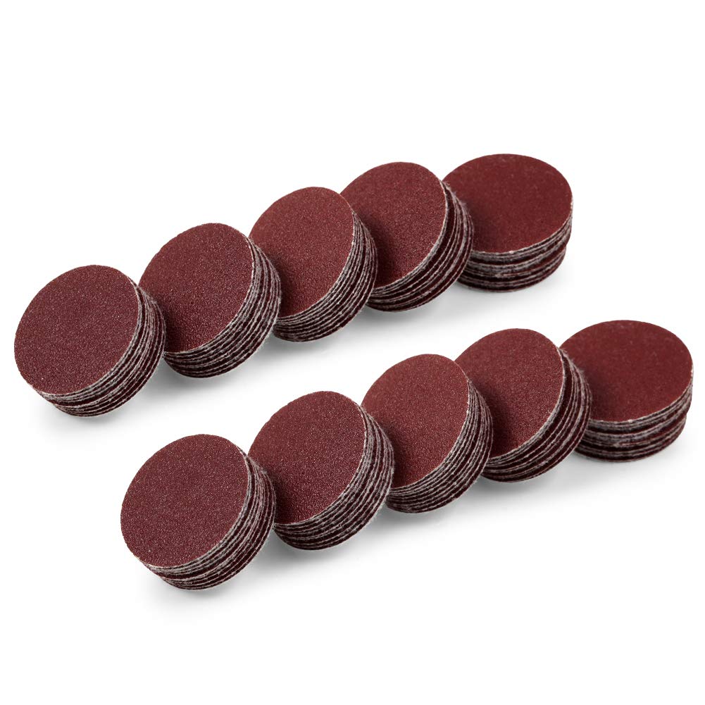 SPEEDWOX Hook and Loop Sanding Discs 100pcs 1 Inches 180 Grit Sandpaper for Wood Drill Grinder Rotary Tools No Hole