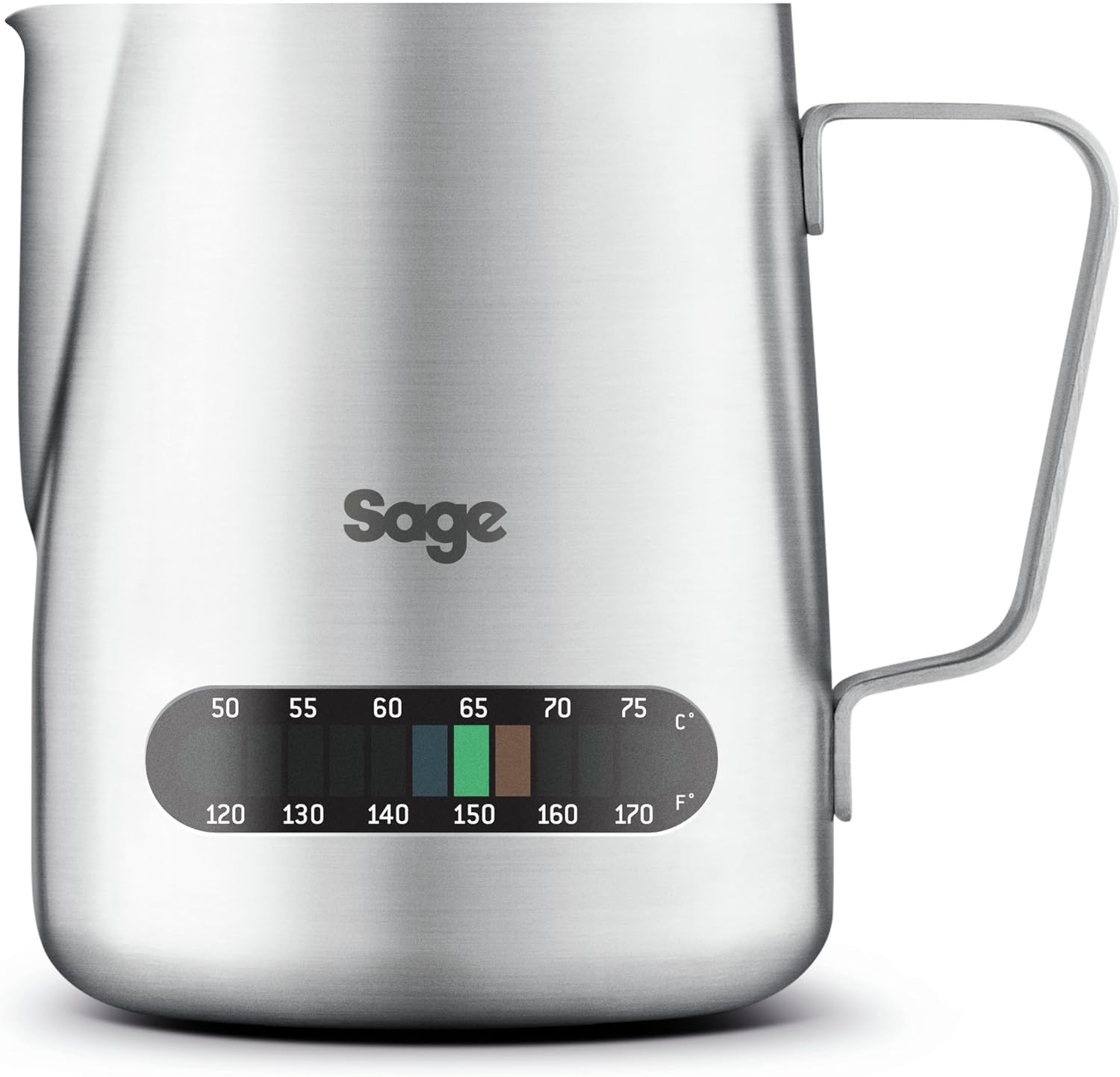 Sage - Temp Control Milk Jug - Milk Jug with Integrated Thermometer, Brushed Stainless Steel