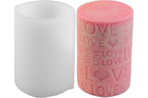 Love Pillar Silicone Mould - Engraved Love Candle Making Mould | Love Column Aromatherapy Candle Silicone Mould | Valentine's