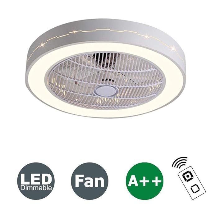 MYXMY Ventilador de Techo Luz LED de Tres Colores con Control ...