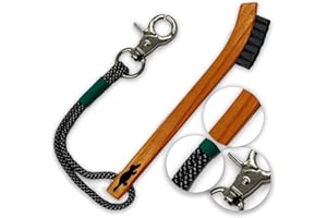 Platypus Golf Co. Hickory Wood Golf Club Brush & Non-Slip Groove Cleaner with Stiff Nylon Bristles, Paracord Rope & Stainless Steel Metal Clip, for Cleaning Grooves on Clubs, Fits Any Golfer's Bag