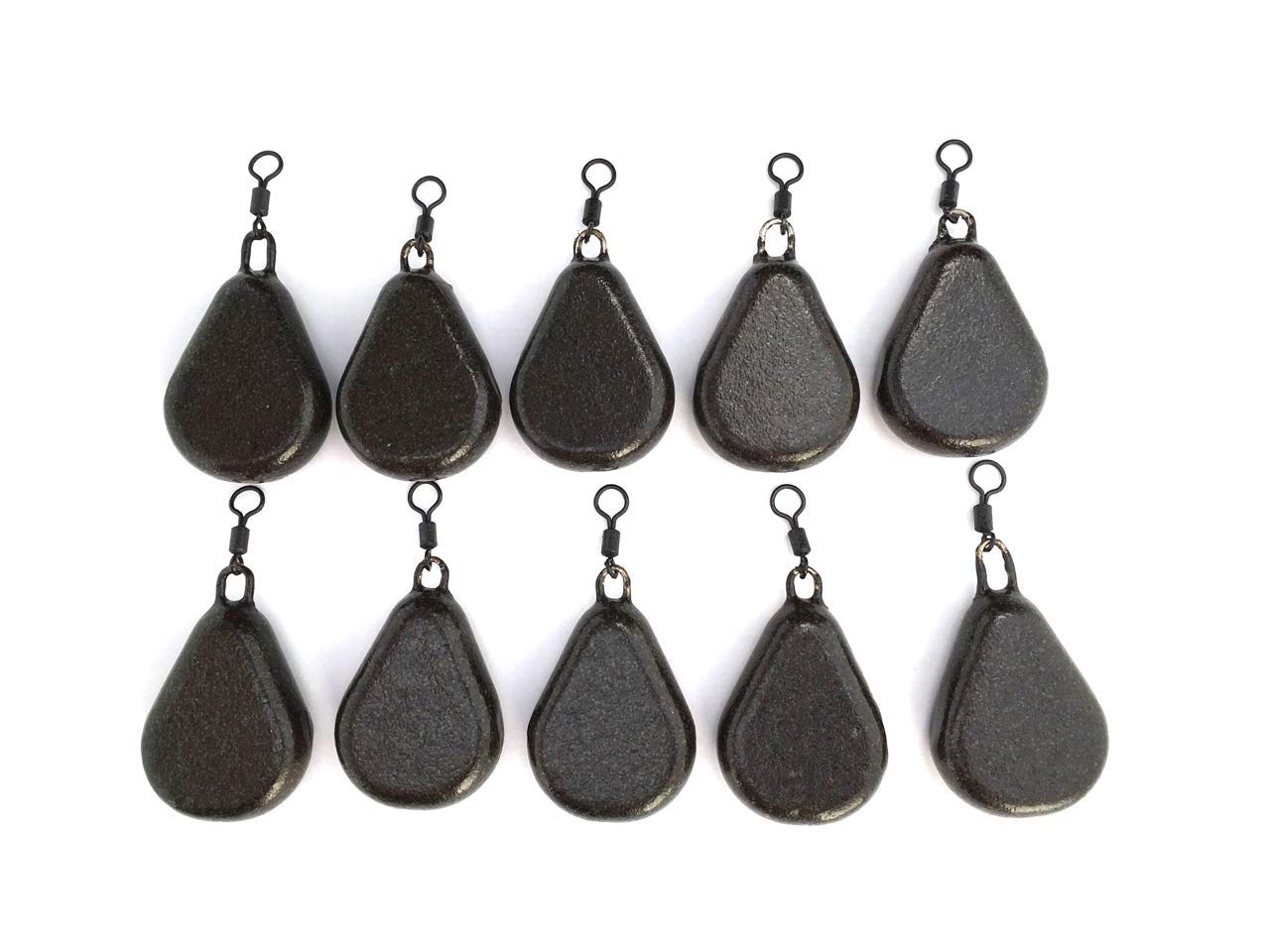 BZS Carp fishing Weights Flat Pear with Swivel available in Smooth or