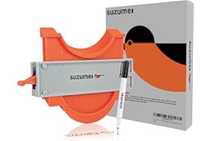 SUZUME Contour Gauge Profile Tool 5inch Adjustable Lock New ABS Plastic Super Guage with Woodworking Marker for Pipe, Tile, Flooring Contour Gauge for DIY Handyman, Men, Husband, Dad