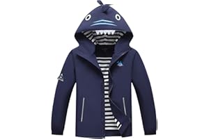 MGEOY Girls Rain Jacket Lightweight Waterproof Hooded Cotton Lined Raincoat Windbreaker for Kids Size 4-12 Years