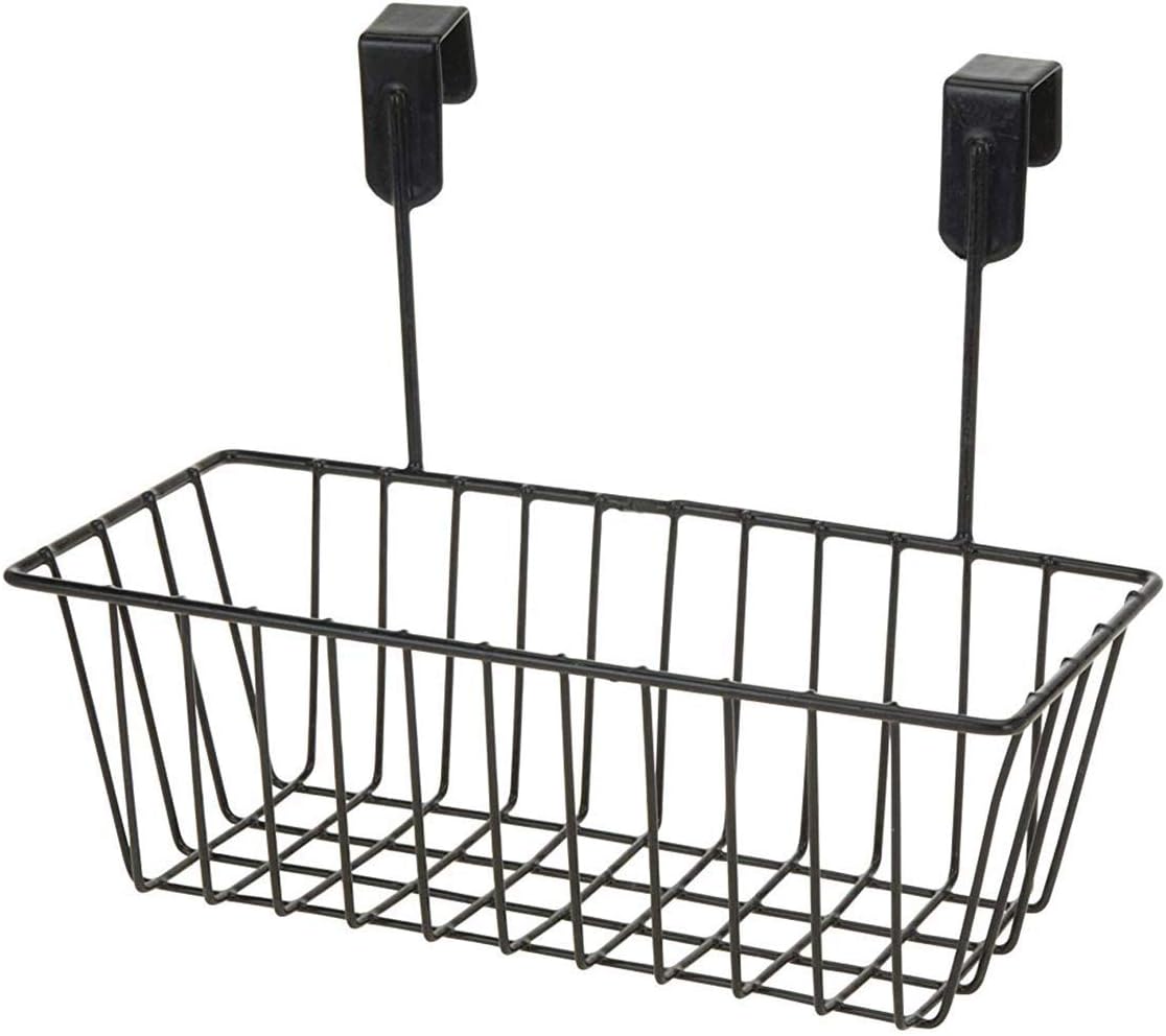 House of Quirk Over Door Kitchen Cabinet Storage Basket Undershelf Rack Holder Hanging Organiser - Black