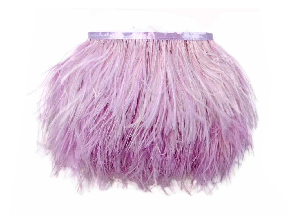 KOLIGHT Pack of 9m Natural Dyed Ostrich Feathers 9~12cm Trim Fringe for DIY Dress Sewing Crafts Costumes Decoration (Lavender)