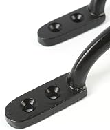 White Hinge 2x Black Cast Iron 6 inch 150mm Door Gate Pull Handles view 8