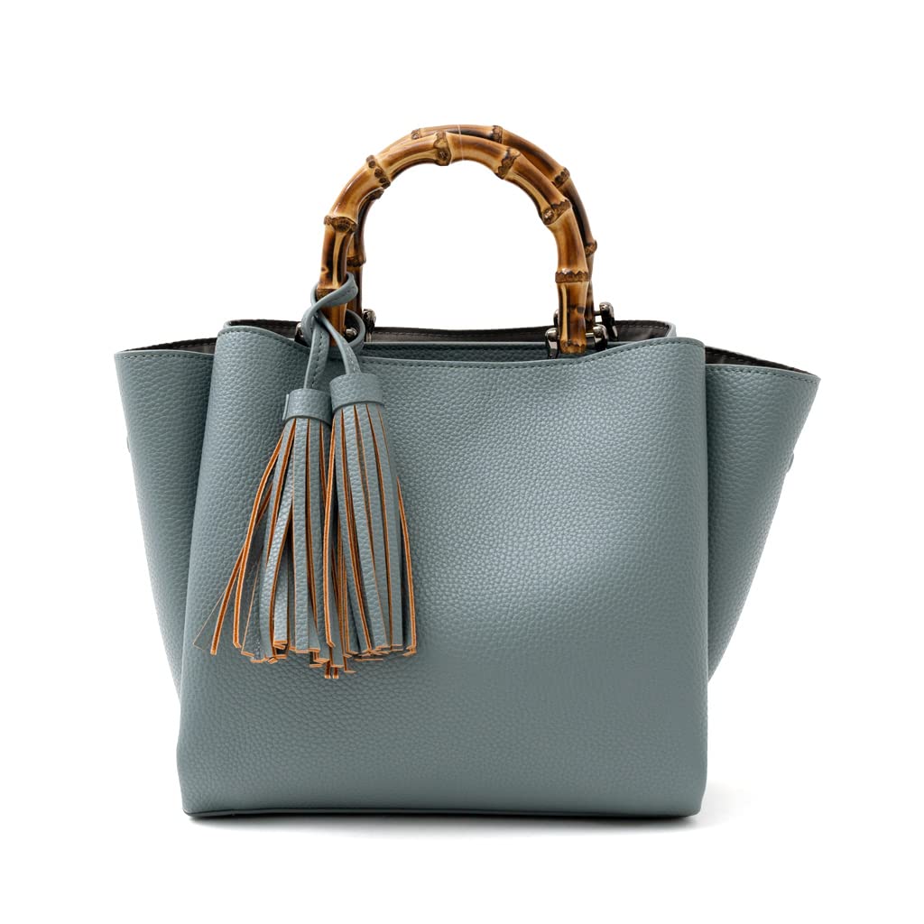 VITAFELICE Inb-90032p Women's 2-Way Mini Bag with Bamboo Handle