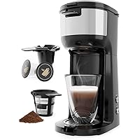 Single Serve Coffee Maker Brewer for K-Cup Pod & Ground Coffee Thermal Drip Instant Coffee Machine with Self Cleaning…