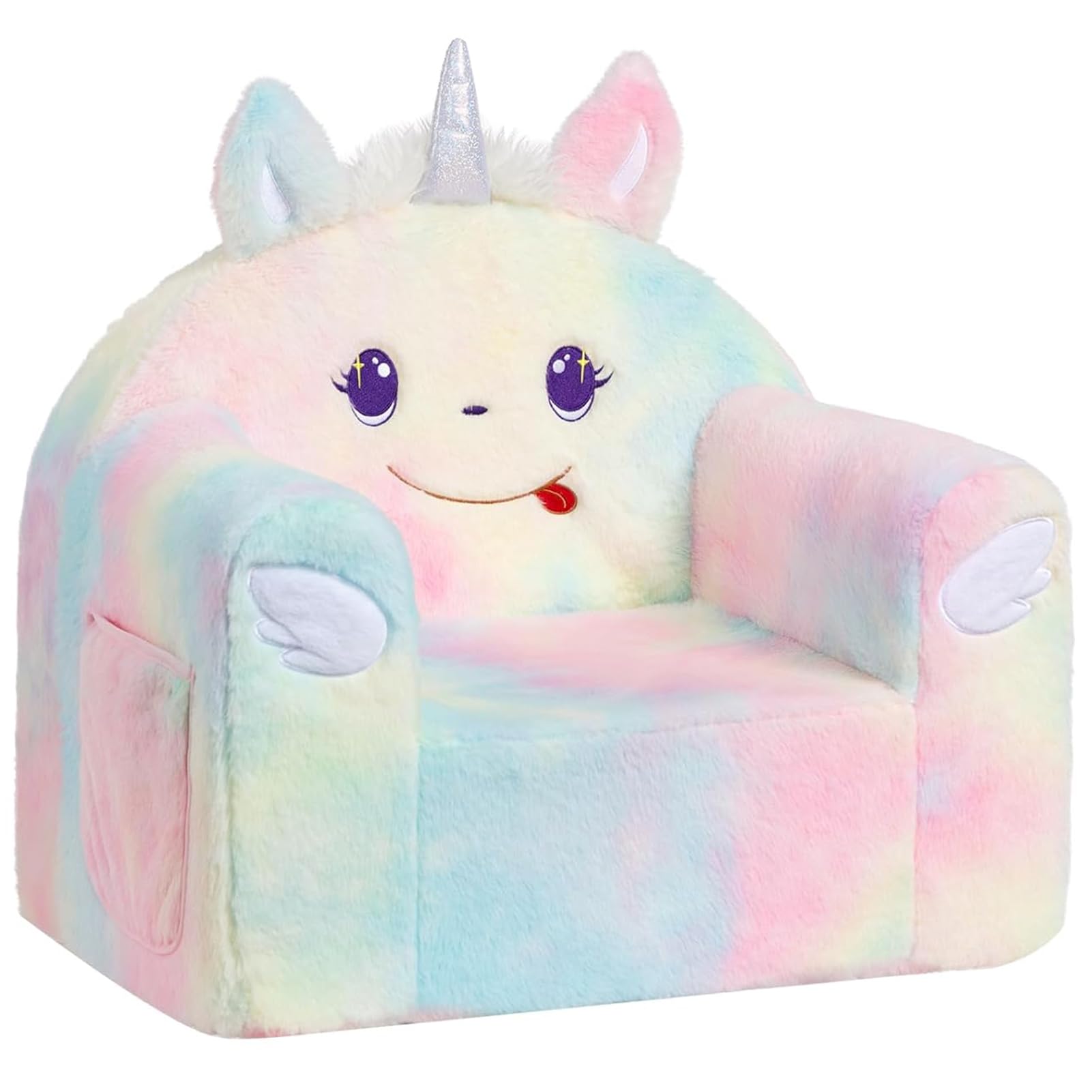 Photo 1 of ALIMORDEN Animal Series Kid's Chair, Ultra-Soft Comfy Foam Filled Toddler Sofa Chair, Cute Animal-Shaped Design Toddler Couch, Lightweight Birthday for Baby Boys & Girls (Unicorn)