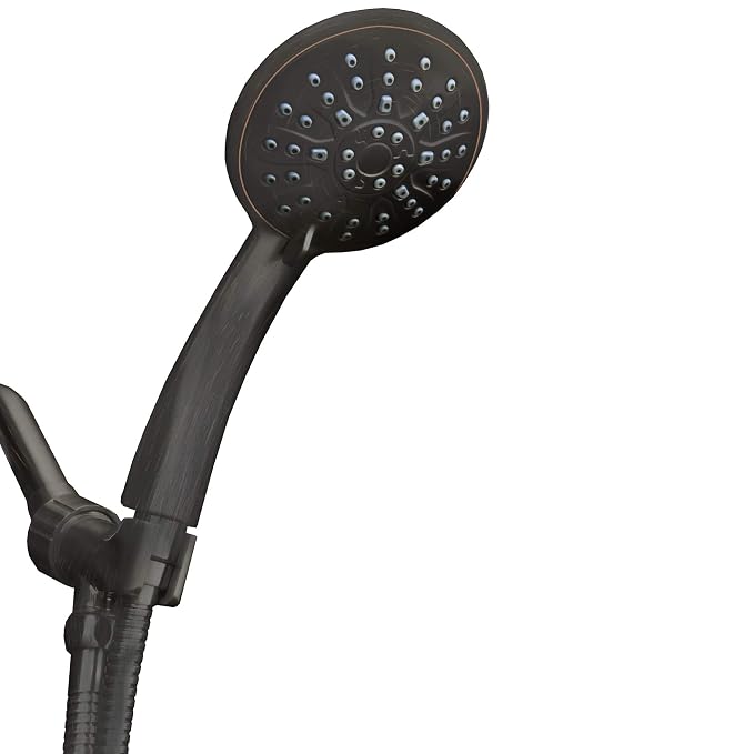 ShowerMaxx Choice Series 3 Spray Settings 4.4 inch Hand Held Shower Head with Long Stainless