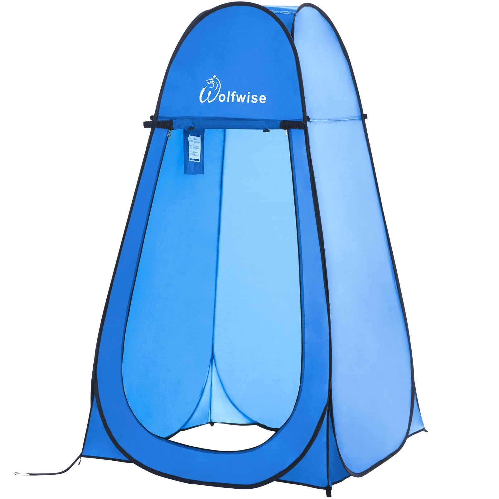 Wolfwise Pop Up Shower Tent, Portable Instant Changing Tent with Ventilation Window & Carry Bag, Privacy Bathroom Toilet for Beach, Camping & Outdoor, Width 47 ", Height 83 ", Blue Image