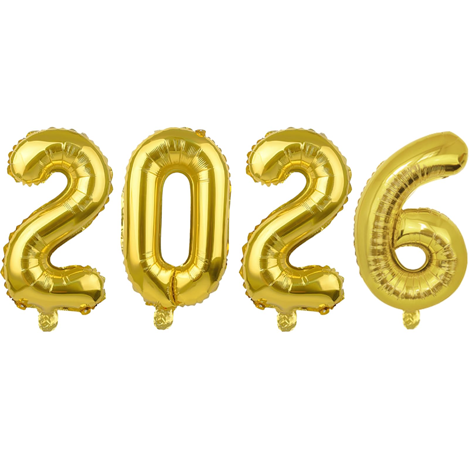 MIAHART 40 Inch Giant Number 2026 Balloon Sets Gold Aluminum Foil Balloon 2026 Happy New Year Eve Party Decorations Supplies