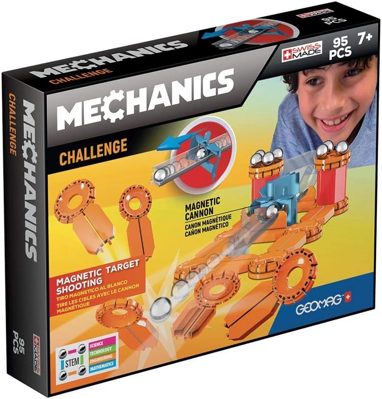 Geomag 771 Challenge pcs Building Toys, Mechanical and Magnetic Construction, Multicoloured, 95 Pieces