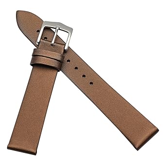 Super Quality Satin Grain Replacement Watch Band Strap Coffee 18mm for Men Genuine Leather Matt Finish