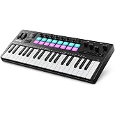 Donner STARRYKEY-37 PLAY MIDI Keyboard Controller, 37 Key Portable MIDI Controller with 128 Build-in Voices, 16 Drum Pads, Arpeggio, Sequencer, USB Wireless Connection, 4 DAW Software, 40 Courses