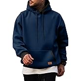 JMIERR Men's Cotton Casual Hoodies Sweatshirts Fashion Long Sleeve Drawstring Fleece Pullover Hoodie with Pockets