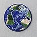 Blue Earth World Planet Embroidered Badge Iron On Sew On Patch