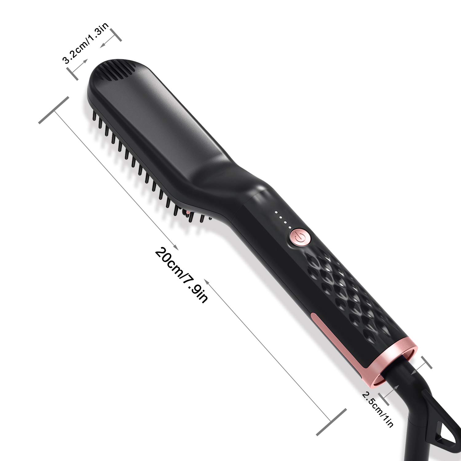 RioRand Beard Straightener Brush Electric Multifunctional Quick Hair Heating Ionic Enhanced Straightening Brush-3 in 1 Styling Ceramic Anti-Scald Curling Iron Comb for Men Women Travel and Home