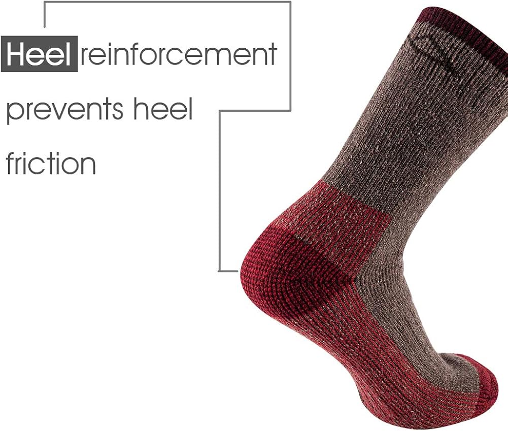 KAVANYISO Men's Thermal Merino Wool Hiking Socks Breathable Athletic Crew Thicken: Clothing