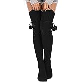 WODECASA Women's Cable Knitted Thigh High Socks Leg Warmers Extra Long Warm Over Knee High Winter Stockings