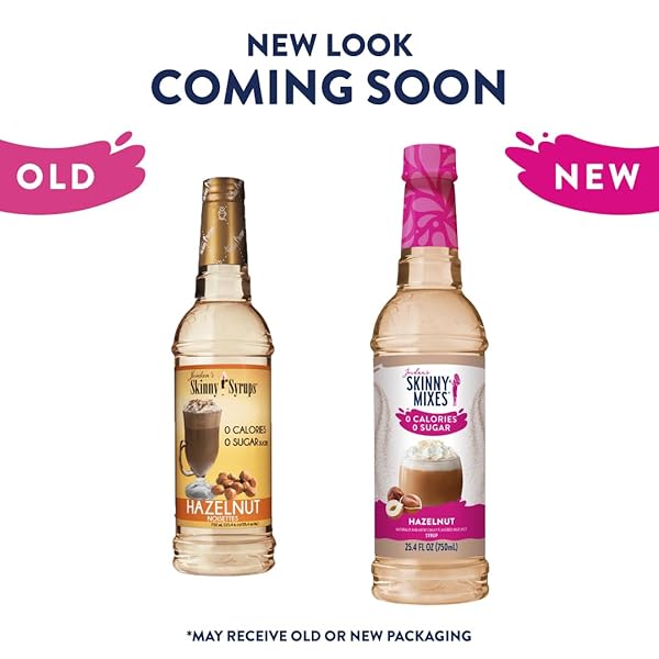 JORDAN’S SKINNY MIXES SUGAR FREE COFFEE SYRUP, HAZELNUT COFFEE FLAVORING SYRUP, ZERO CALORIE DRINK MIX, LATTES, BAKING, PROTEIN SHAKE OR COCKTAIL, DAIRY & GLUTEN FREE, KOSHER, 25.4 FL OZ