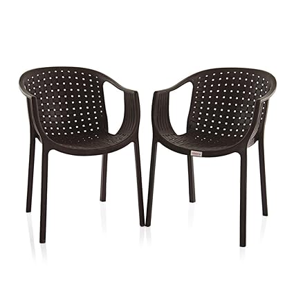 Varmora Designer Chair Set of 2 (Ola Netted - Brown)
