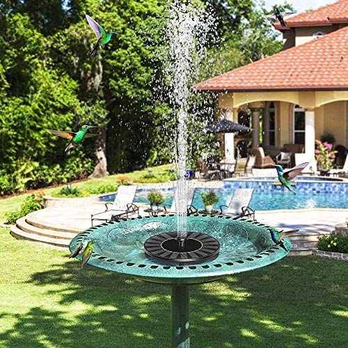 Bcamelys Solar Fountain, Upgraded 1W Solar Water Fountain Pump with 4 Spray Patterns, Floating Solar Powered Birdbath Fountain for Pool, Pond, Bird Bath, Garden, Outdoor