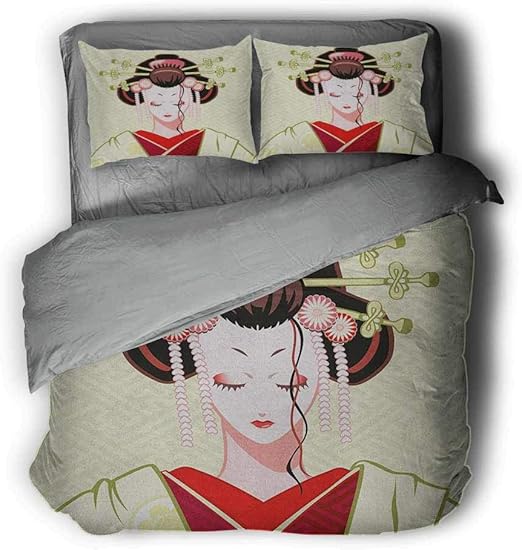 Japanese Large Duvet Cover Geisha Woman Portrait