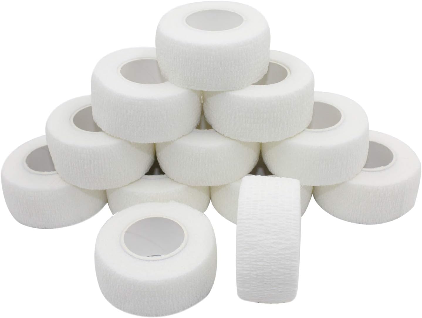 COMOmed Cohesive Flexible Bandage Self-adhesive Bandage Roll Latex-free Non-woven Cohesive Athletic Tape Alleray tested Suitable for Sensitive Skin 2.5cm x 4.5m 12 Rolles White