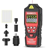 KAIWEETS 2-in-1 Laser &amp; Contact Tachometer with Rechargeable Battery, Photo Sensor 10-99999RPM and Contact 1-19999RPM High Accuracy RPM Meter with Backlight Hold/MAX/MIN/AVG, HI/Low Alarm Function