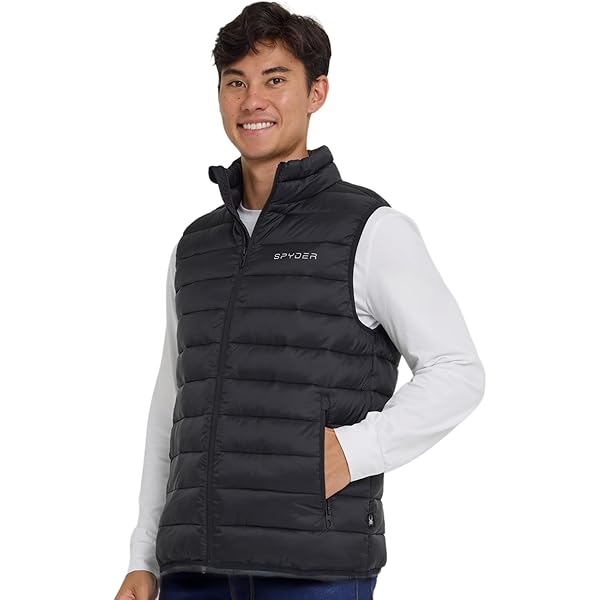 Kinkia Mens Lightweight Puffer Vest Casual Stand Collar Full