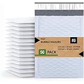 SALES4LESS #6 Poly Bubble Mailers 12.5x19 Inches Shipping Padded Envelopes Self Seal Waterproof Cushioned Mailer, White (PBMVR_12.5X19-50), 50 Pack