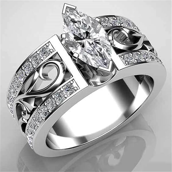 Square Diamond Ring 925 Sterling Silver Shining Emerald Cubic Zirconia Rings Diamond B 1000460