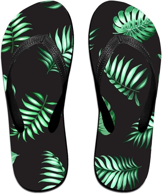 Huyotop Tongs  pour plage  Motif tortue et feuilles de 