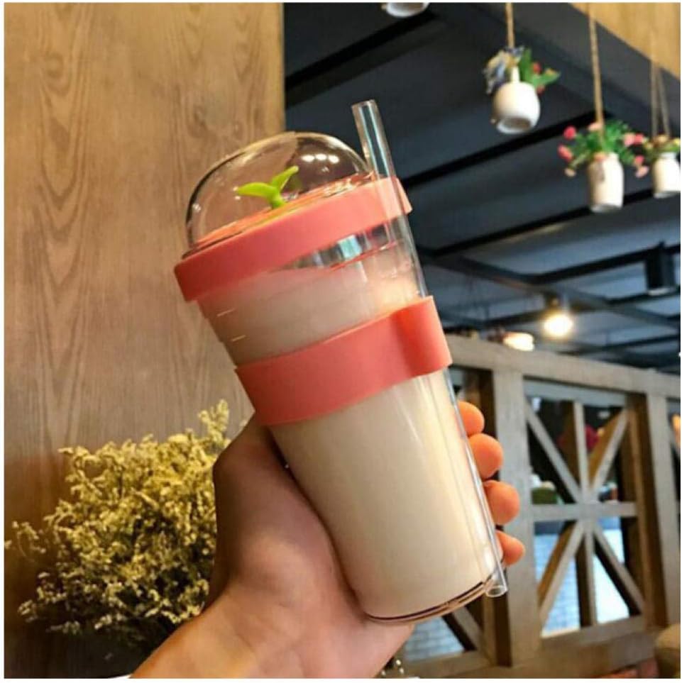 Cups Bubble Tea Tumbler Portable Plastic Tumbler with Straw Reusable Plastic Cup for Bubble Tea Tumble
