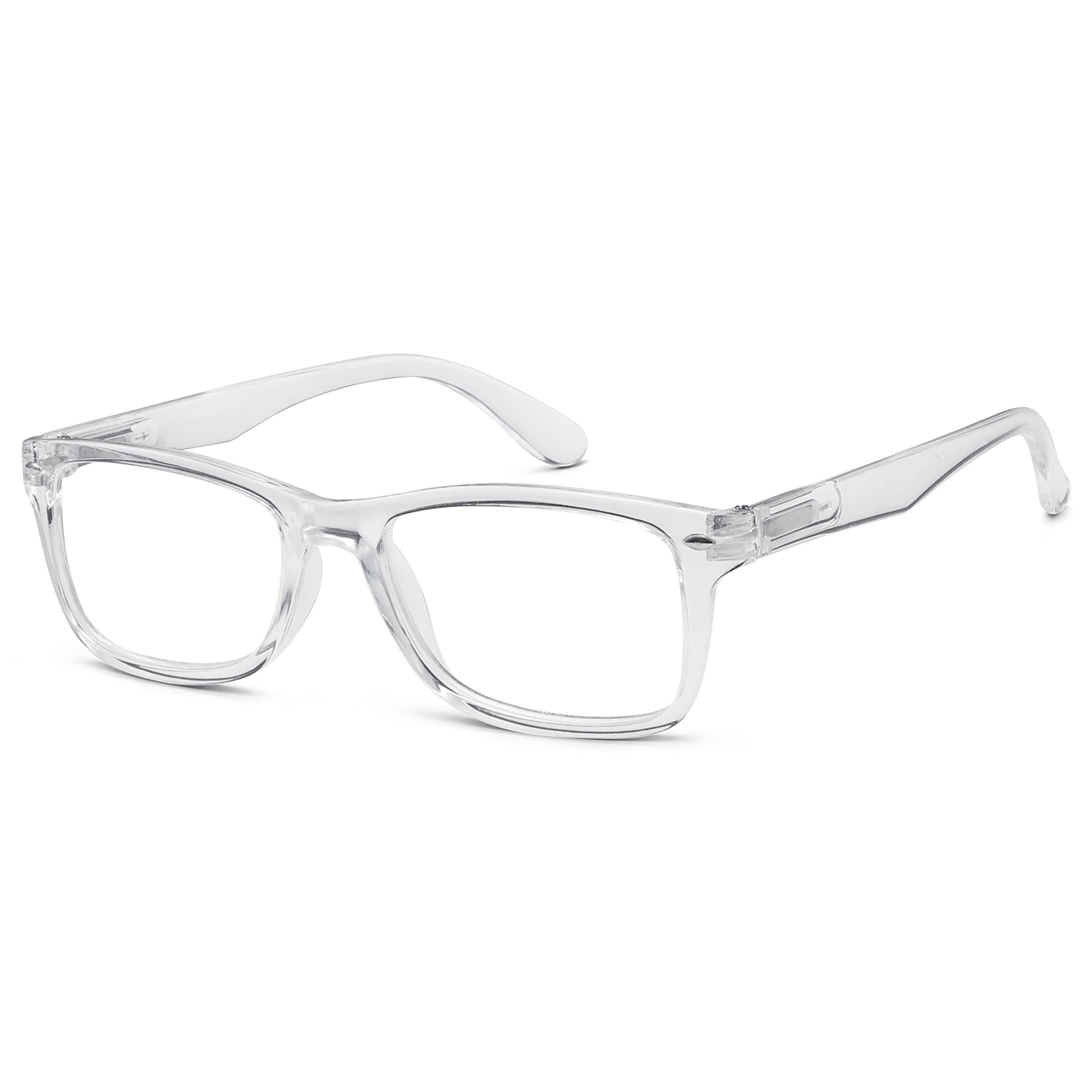 Eyekepper Women's Stylish Readers Comfortable Reading Glasses Men Transparent Frame Spring Hinges +3.50