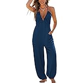 CUPSHE Womens Maxi One Piece Jumpsuit Plunging V Neck Sleeveless Casual Outfit Beach Overall Vacation Summer Long Romper