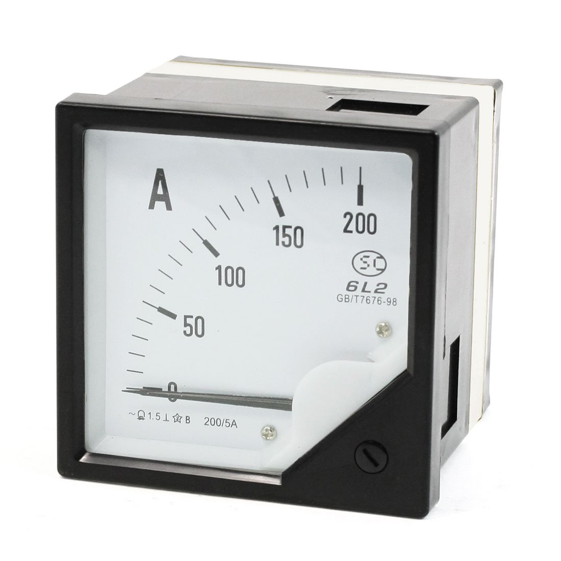 80mm Square Panel AC 200A 200/5 Analog Amplifier Meter Ammeter Pointer