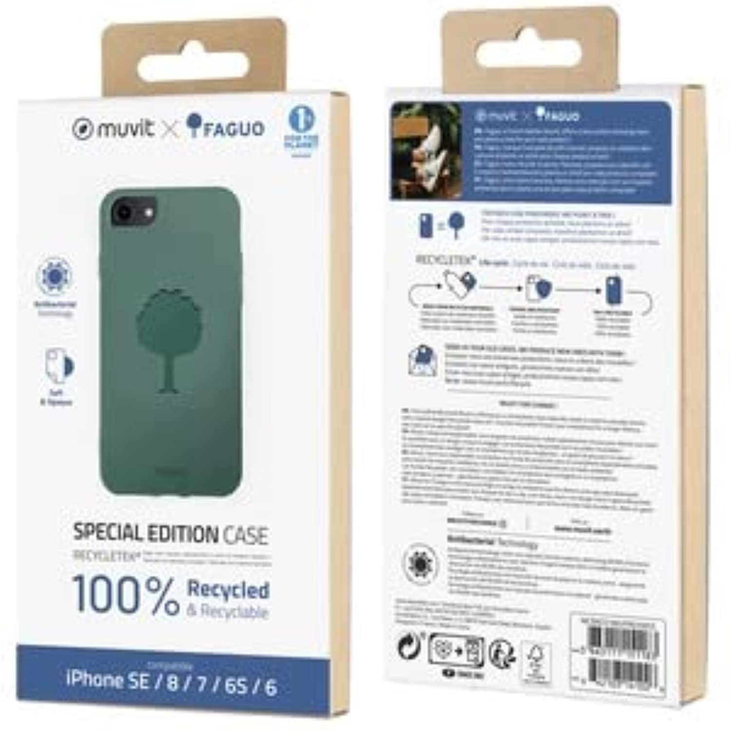 MUVIT FOR CHANGE RECYCLETEK FAGUO EUCALYPTUS :APPLE IPHONE SE/8/7/6s